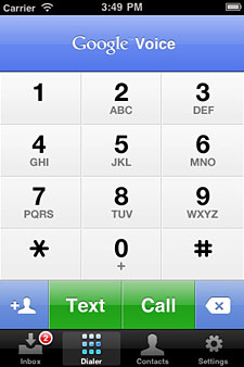 Google Voice app dialer