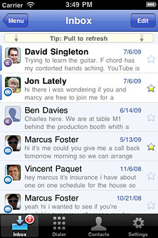 Google Voice app inbox