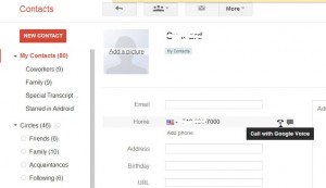 Call Google Voice from Contact list