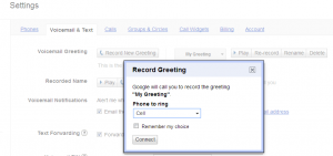 Google Voice custom greeting