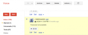 Google Voice spam block